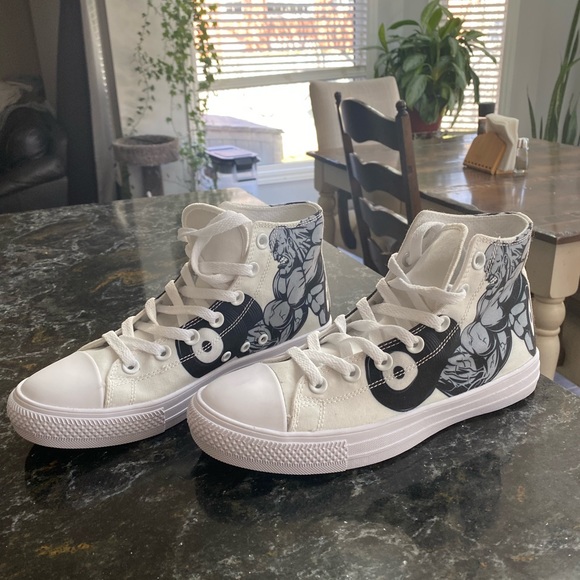 Lifting Shoes; White with Barbell Design - Picture 5 of 5